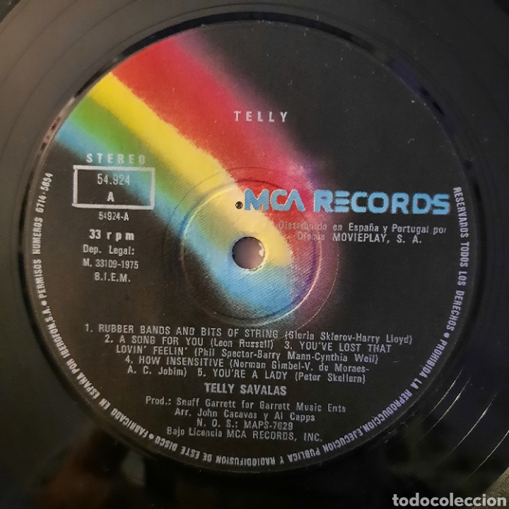 Discos de vinilo: TELLY SAVALAS (LP 1975) - Foto 3
