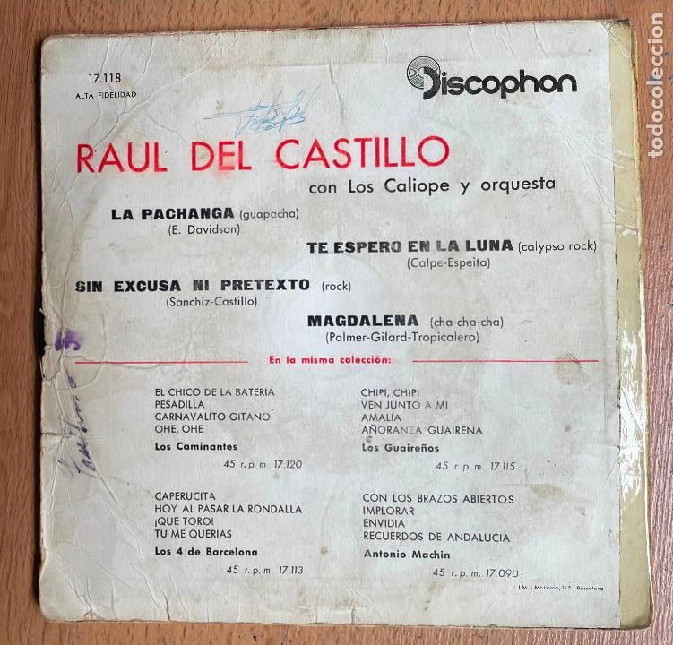 Discos de vinilo: RAUL CASTILLO CON LOS CALIOPE, La Pachanga - Foto 4