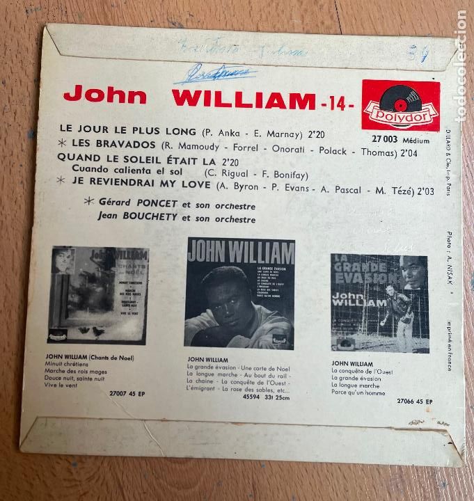 Discos de vinilo: JOHN WILLIAM, Le Jour le Plus Long - Foto 5