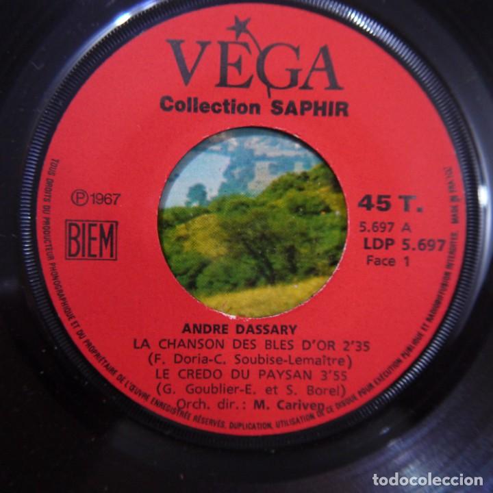 Discos de vinilo: ANDR&Eacute; DASSARY - LA CHANSON DES BL&Eacute;S DOR - EP 1967 - Foto 2