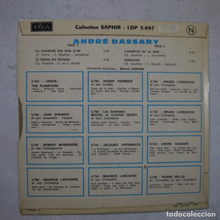 Discos de vinilo: ANDR&Eacute; DASSARY - LA CHANSON DES BL&Eacute;S DOR - EP 1967 - Foto 3
