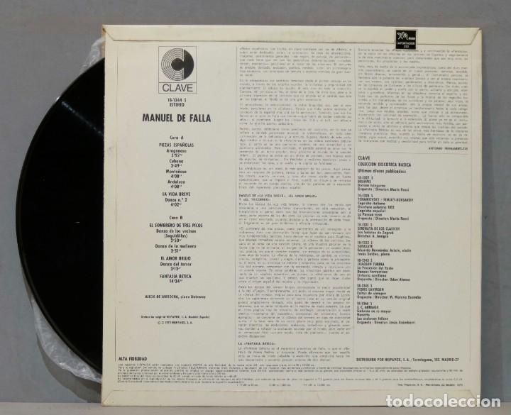 Discos de vinilo: LP. DE LARROCHA. MANUEL DE FALLA, OBRAS PARA PIANO - Foto 2