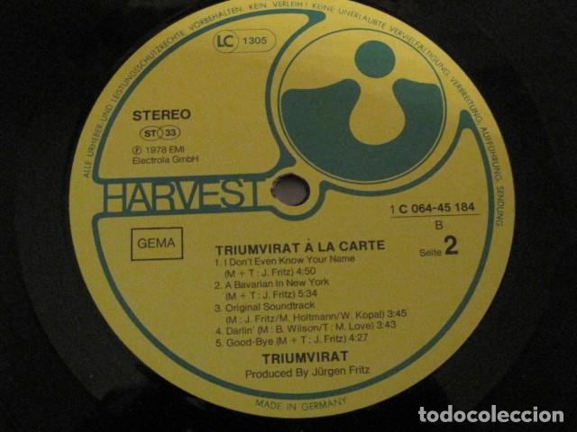 Discos de vinilo: TRIUNVIRATE &ndash; A LA CARTE Emi-Harvest &lsquo;78 - Foto 8
