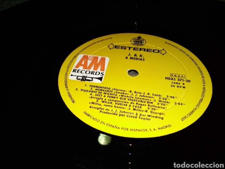 Discos de vinilo: J & K - A MEDIAS - SPAIN - HISPAVOX - REF HDAS 371-30 - GATEFOLD - L - - Foto 4
