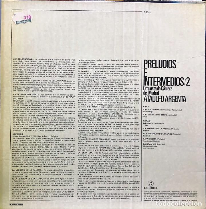 Discos de vinilo: Ata&uacute;lfo Argenta - Preludios E Intermedios Num. 2 - Vinilo, LP, Compilation - Foto 2