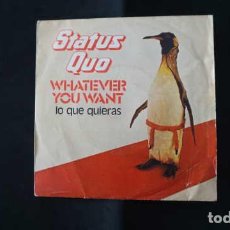 Discos de vinilo: SINGLE WHATERVER YOU WANT, HARD RIDE, STATUS QUO, VERTIGO, PHONOGRAM, 60 59 242 (01), AÑO 1979.