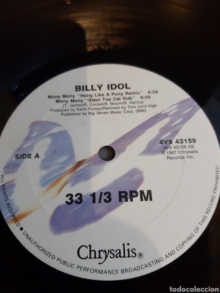 Discos de vinilo: *BILLY IDOL. MONY MONY. LIVE. U.S.A. LA.4 - Foto 4
