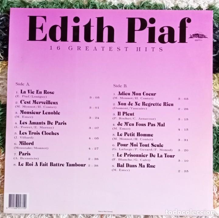 Discos de vinilo: Edith Piaf. 16 Grandes &eacute;xitos - Foto 2
