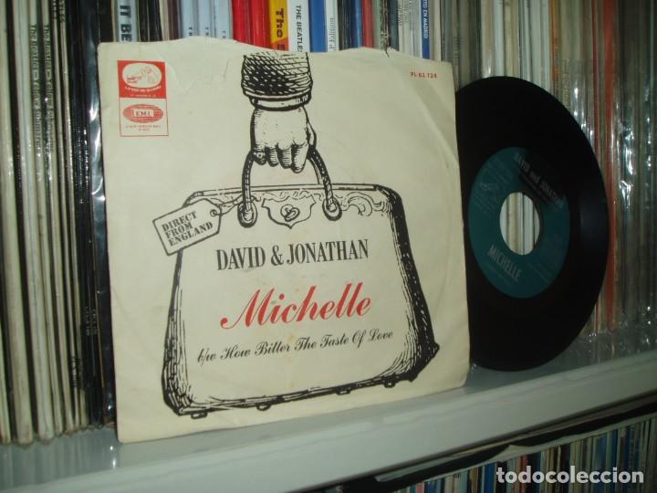 Discos de vinilo: DAVID & JONATHAN 7&rdquo; MICHELLE BEATLES COVER 1966 SPAIN - Foto 1