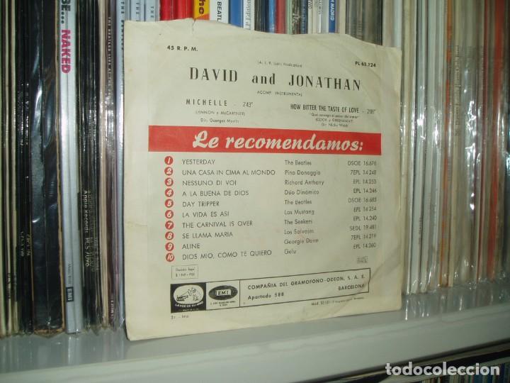 Discos de vinilo: DAVID & JONATHAN 7&rdquo; MICHELLE BEATLES COVER 1966 SPAIN - Foto 2