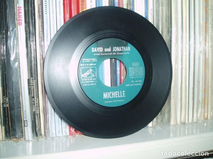 Discos de vinilo: DAVID & JONATHAN 7&rdquo; MICHELLE BEATLES COVER 1966 SPAIN - Foto 3