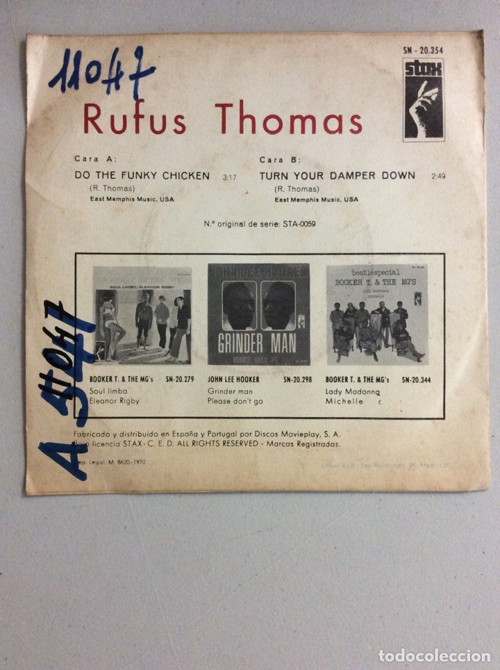 Discos de vinilo: Rufus Thomas. Do the funky chicken. - Foto 2