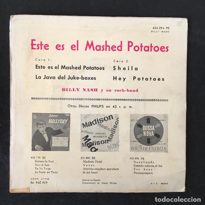 Discos de vinilo: VINILO SINGLE - BILLY NASH ROCK ESTE ES EL MASHED POTATOES LA JAVA DEL JUKE-BOXES SHEILA HEY PHILIPS - Foto 2