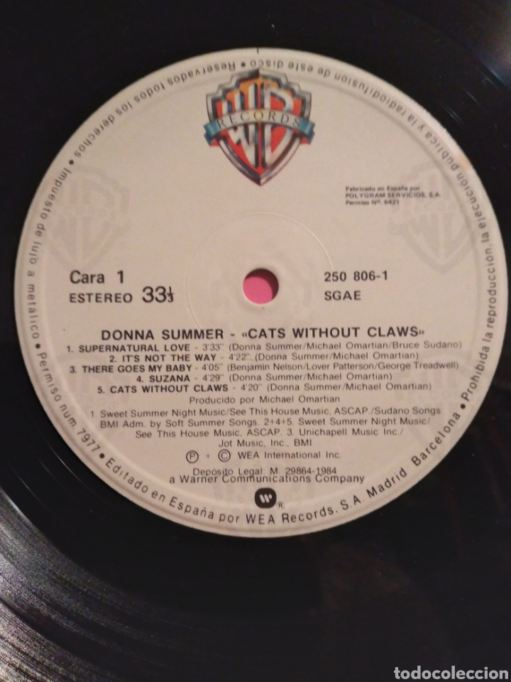 Discos de vinilo: DONNA SUMMER &rdquo;CATS WITHOUT CLAWS&rdquo; ES.84 - Foto 3