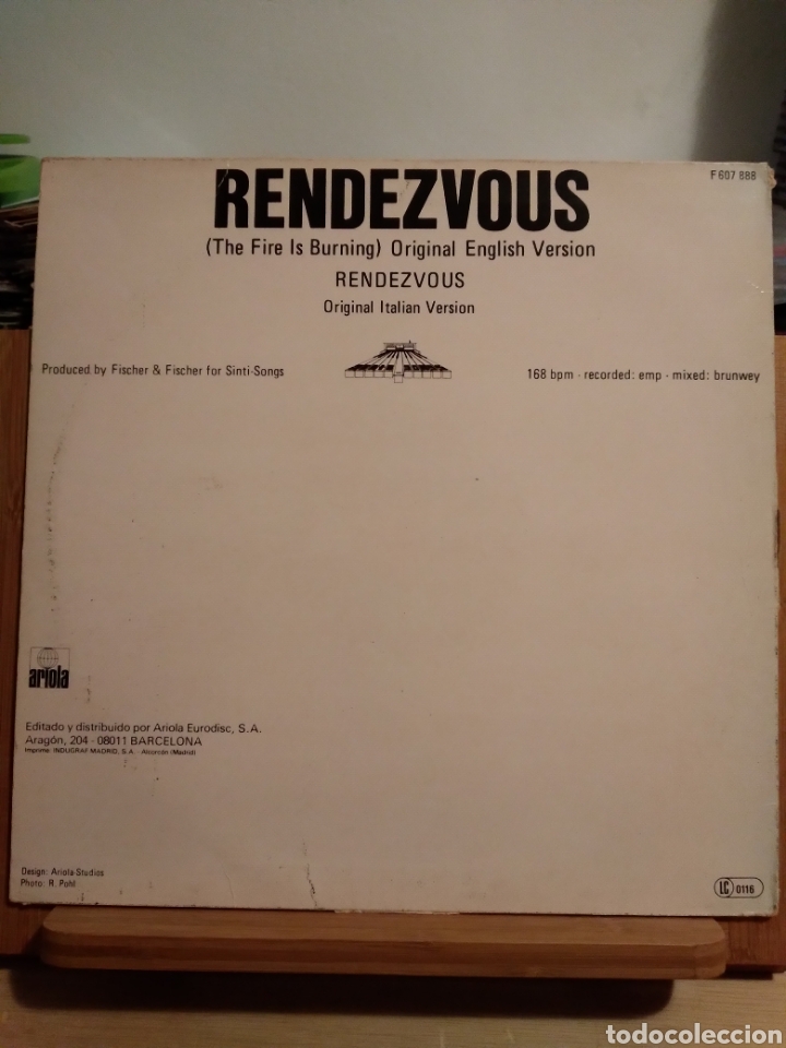 Discos de vinilo: DINO &rdquo;RENDEZVOUS THE FIRE IS BURNING&rdquo; ES.86 - Foto 2