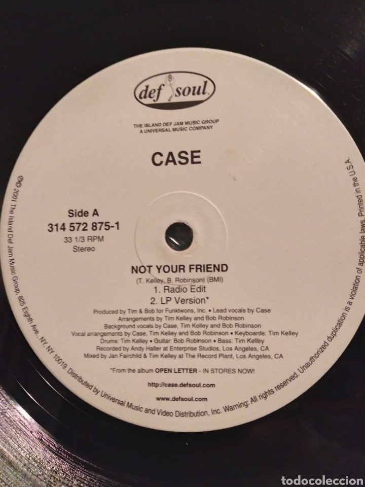 Discos de vinilo: CASE &rdquo;NOT YOUR FRIEND&rdquo; US.01 - Foto 3