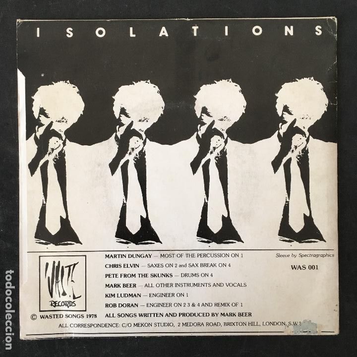 Discos de vinilo: VINILO SINGLE - MARK BEER - ISOLATIONS - WAS 001 WASTED 1978 - Foto 2