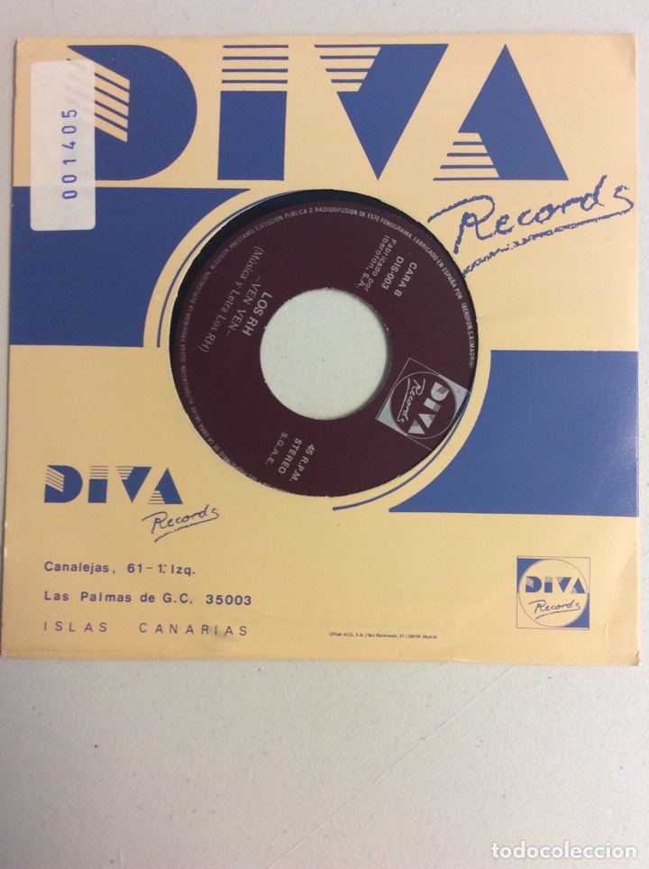 Discos de vinilo: Los RH. Ven ven. Loco de remate. - Foto 2