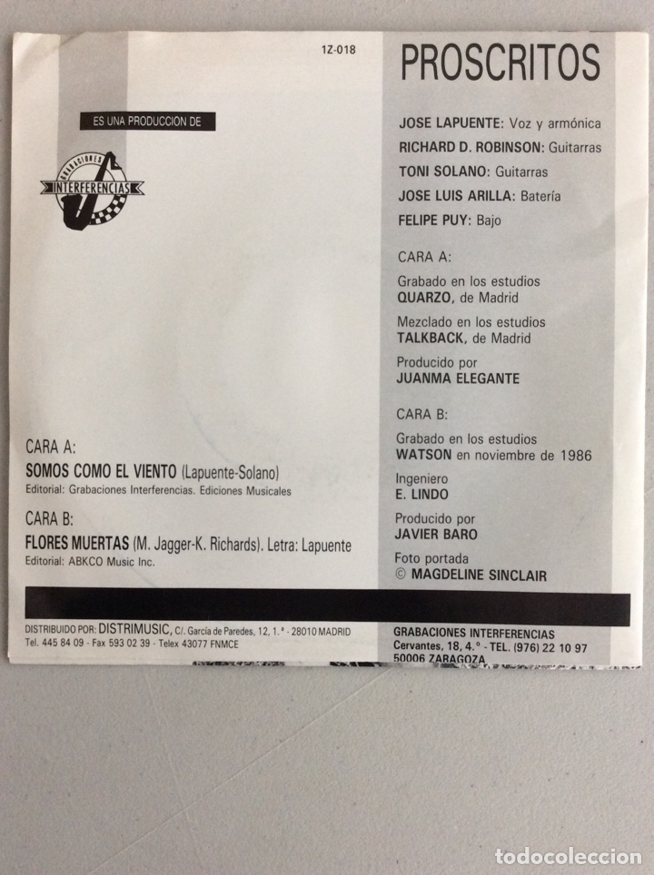 Discos de vinilo: Proscritos. Somos como el viento. - Foto 2
