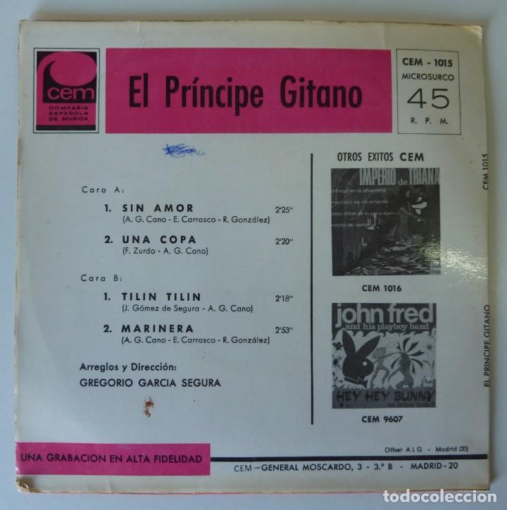Discos de vinilo: EL PRINCIPE GITANO // SIN AMOR+3 // 1968 // EP - Foto 2