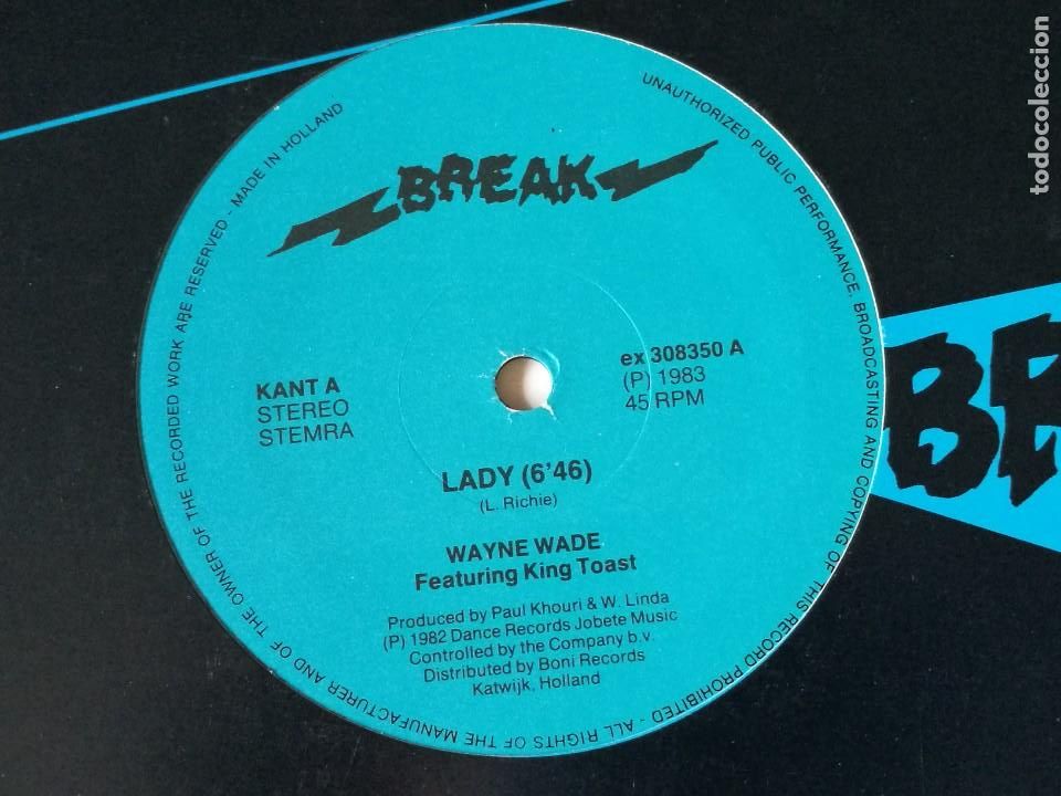 Discos de vinilo: Wayne Wade Featuring King Toast - Lady - 1982 - Foto 1