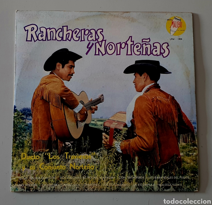 Vinyl records: DUETO LOS TRAVIESOS Y SU CONJUNTO NORTE&Ntilde;O - Rancheras y Norte&ntilde;as (M&eacute;xico - Discos Malibu - 1969)