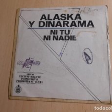 Discos de vinilo: ALASKA Y DINARAMA, SG, NI TU NI NADIE + 1, AÑO 1985 PROMO. Lote 318836088