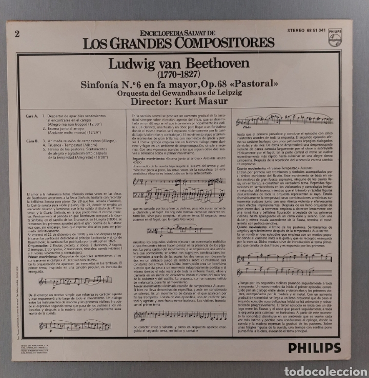 Discos de vinilo: DISCO DE VINILO. LUDWIG VAN BEETHOVEN - Foto 2