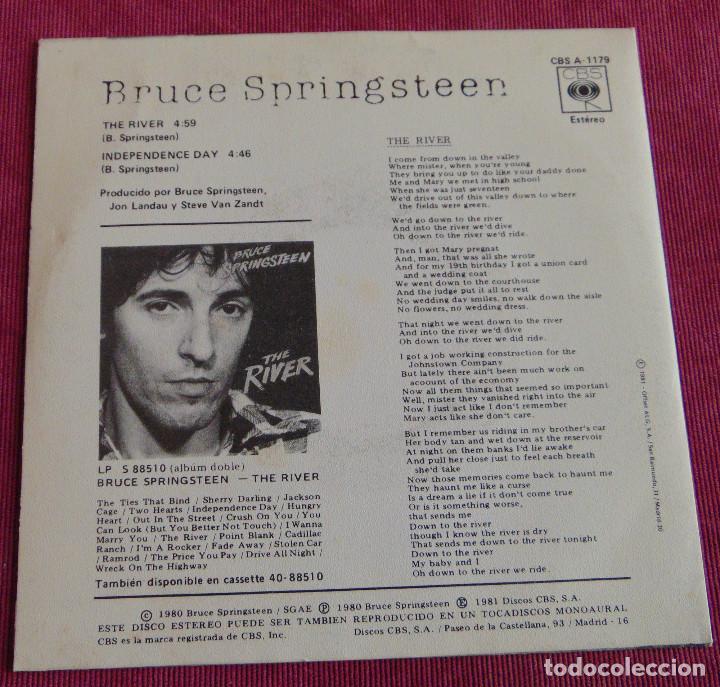 Discos de vinilo: BRUCE SPRINGSTEEN - THE RIVER - SINGLE 1981 MINT - Foto 2