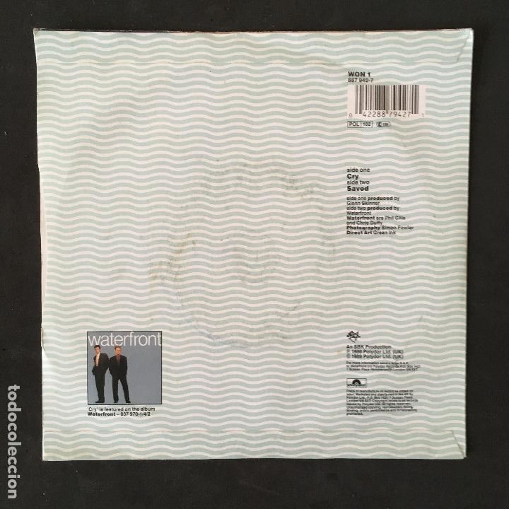 Discos de vinilo: VINILO SINGLE - WATERFRONT - CRY SAVED - WON1 POLYDOR 1988 - Foto 2
