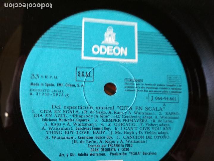 Discos de vinilo: Adolfo Waitzman &lrm;&ndash; Cita En Scala, 1973 - Foto 4