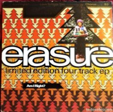 Discos de vinilo: ERASURE, AM I RIGHT?, UK 1992, L12 MUTE 134 (VG+_VG+). Lote 319437728
