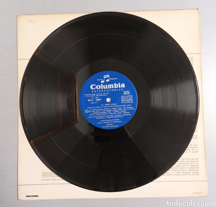 Discos de vinilo: DISCO DE VINILO. EL NI&Ntilde;O JUDIO - Foto 3