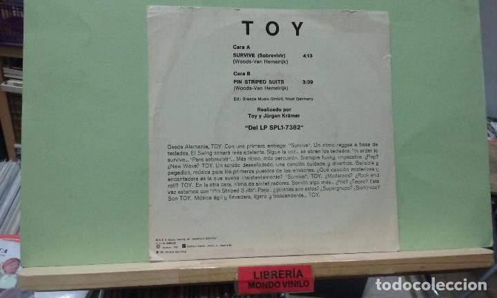 Discos de vinilo: Toy. Survive / Pin striped suits. RCA 1981 -- Single - Foto 2