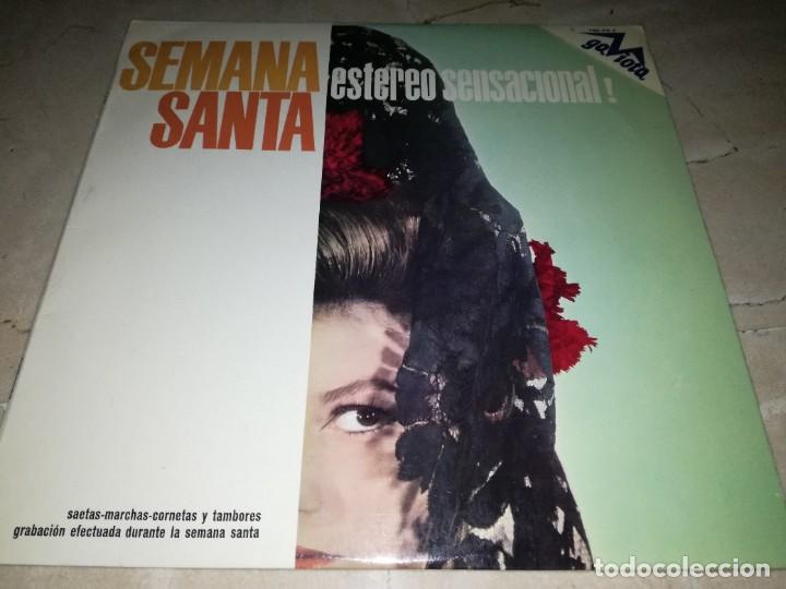 Discos de vinilo: SEMANA SANTA-ESTEREO SENSACIONAL-SAETAS, MARCHAS Y CORNETAS Y TAMBORES-ORIGINAL 1975