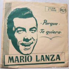 Discos de vinilo: MARIO LANZA - 7” SPAIN 1956 - MUY RARO - RCA 16002. Lote 319816488