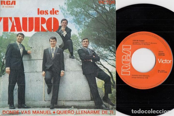 Discos de vinilo: LOS DE TAURO - DONDE VAS MANUEL - SINGLE DE VINILO - Foto 1