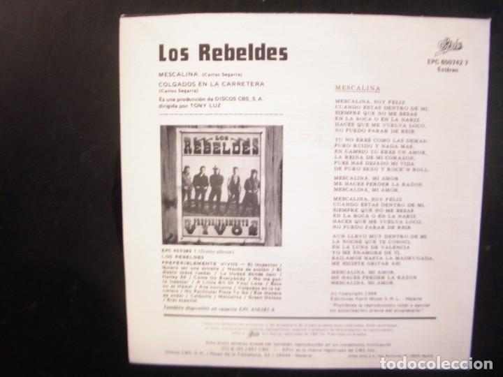 Discos de vinilo: LOS REBELDES- MESCALINA. PROMO SINGLE MINT - Foto 2