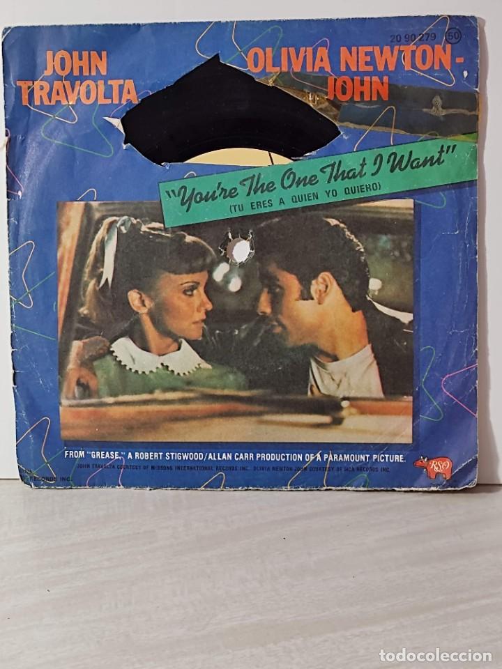 Discos de vinilo: JOHN TRAVOLTA - GREASE - TU ERES A QUIEN YO QUIERO - Foto 1