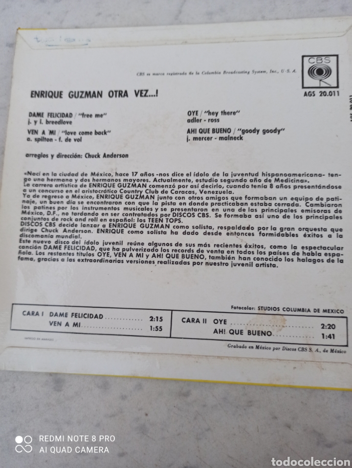 Discos de vinilo: VINILO - ENRIQUE GUZMAN - OTRA VEZ - - Foto 2