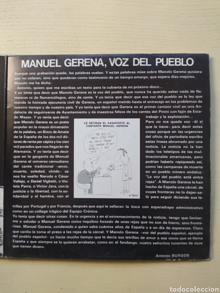 Discos de vinilo: LP Manuel Gerena - Foto 3