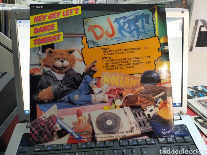 Discos de vinilo: D.j. Kat maxi hey,hey,lets dance tonight holanda 1988 - Foto 2