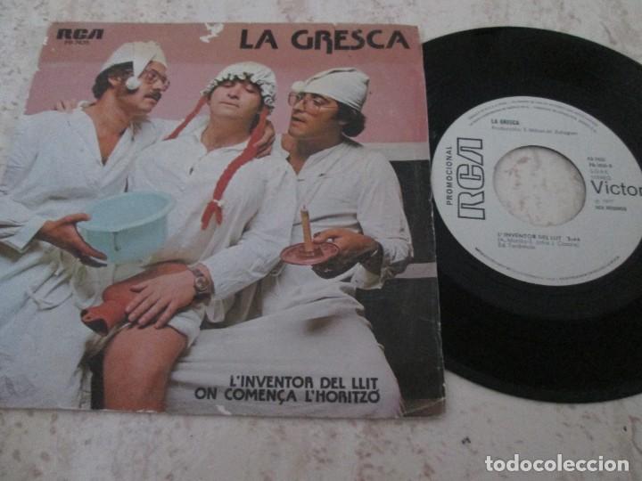 Discos de vinilo: LA GRESCA - On Comen&ccedil;a LHoritz&oacute; / L&acute;Inventor del Llut. Single PROMO EDITION. White labels. 1977 - Foto 1