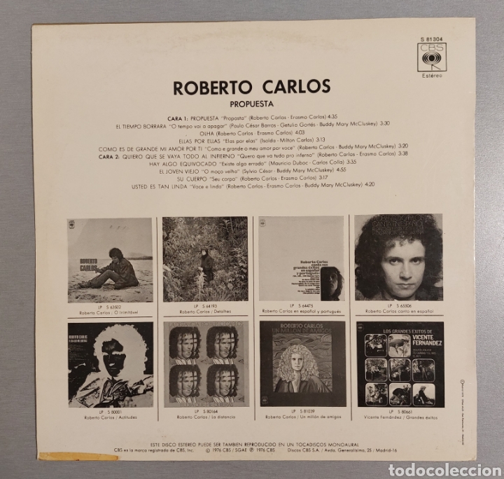 Discos de vinilo: DISCO DE VINILO . ROBERTO CARLOS . PROPUESTA - Foto 2