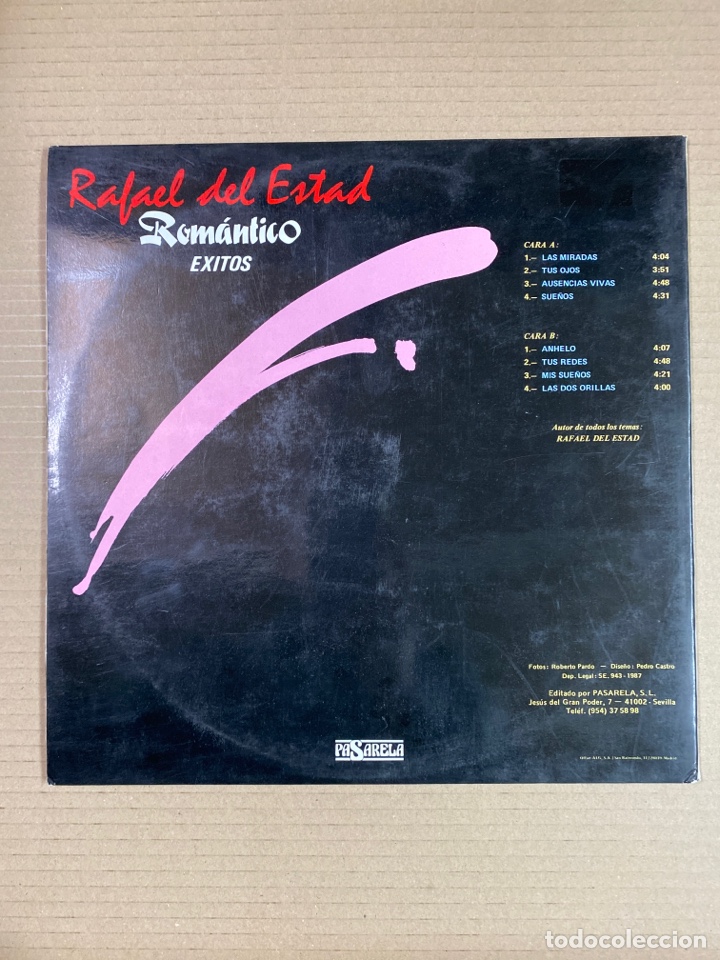 Discos de vinilo: LP &Eacute;XITOS RAFAEL DEL ESTAD, ROM&Aacute;NTICO. - Foto 3