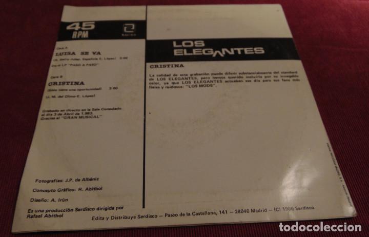 Discos de vinilo: LOS ELEGANTES - LUISA SE VA - SINGLE 1986 - Foto 2
