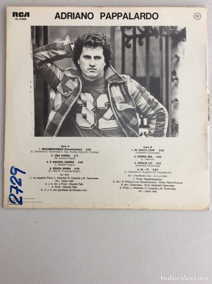 Discos de vinilo: Adriano Pappalardo. Recomencemos. - Foto 2