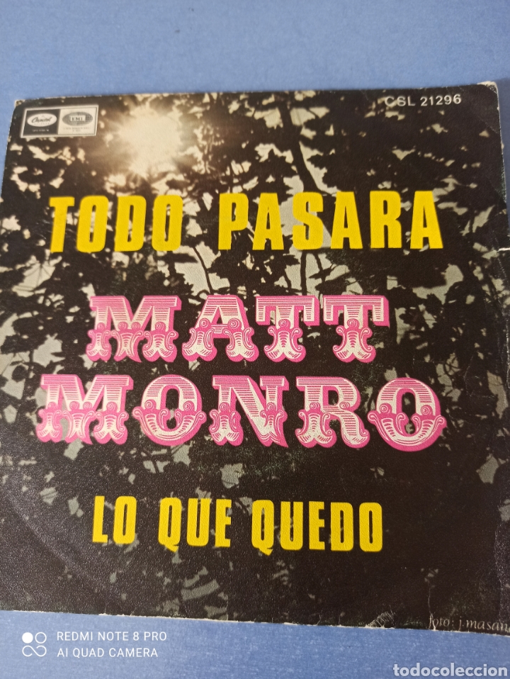 Discos de vinilo: MATT MONRO - TODO PASARA - QUE QUEDO - Foto 1