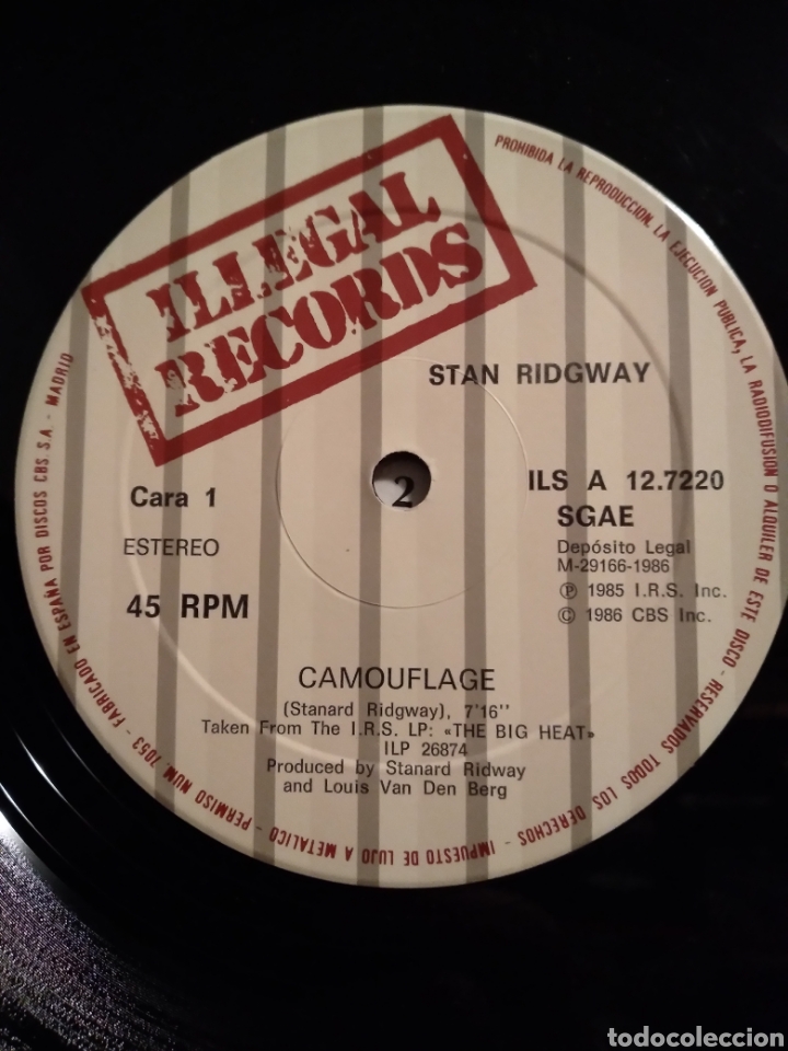 Discos de vinilo: STAN RIDGWAY &rdquo;CAMOUFLAGE&rdquo; ES.86 - Foto 3