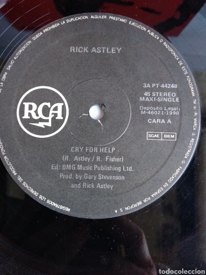 Discos de vinilo: *RICK ASTLEY, CRY FOR HELP, SPAIN, BMG, 1990 A2 - Foto 3